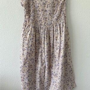 Floral Dress in Cream and Purple